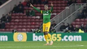 Middlesbrough Collection: Daniel Johnson Scores for Preston North End in SkyBet Championship Showdown at Middlesbrough's The
