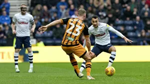 Images Dated 26th December 2018: Graham Burke Takes On A Hull City Player At Deepdale
