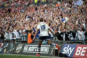 jermaine beckford celebrates pne fans wembley