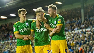 Images Dated 28th August 2018: Josh Harrop and Louis Moult Celebrate With Josh Harrop