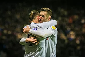 Football League Collection: Louis Moult and Paul Gallagher Share An Embrace