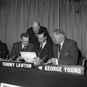Sir Tom Finney Collection: Soccer - Football Pools Selection Panel - London - 1963